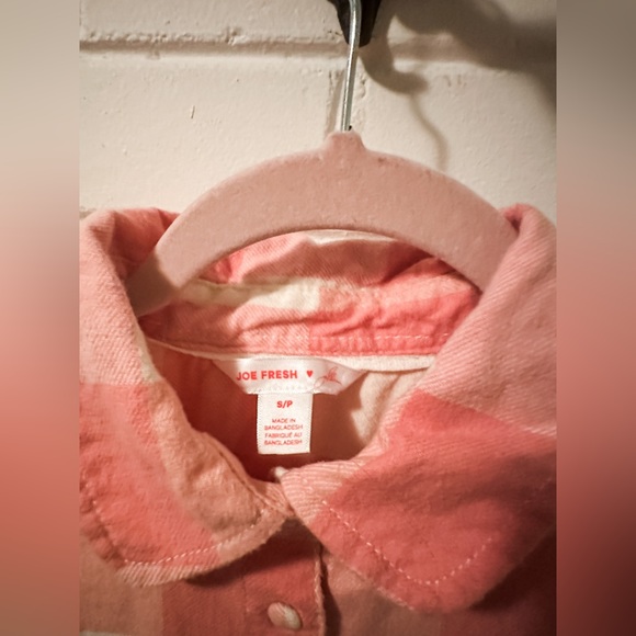 JOE FRESH x Jillian Harris - NWOT Pink Buffalo Plaid Flannel Shirt - SMALL - Picture 3 of 6